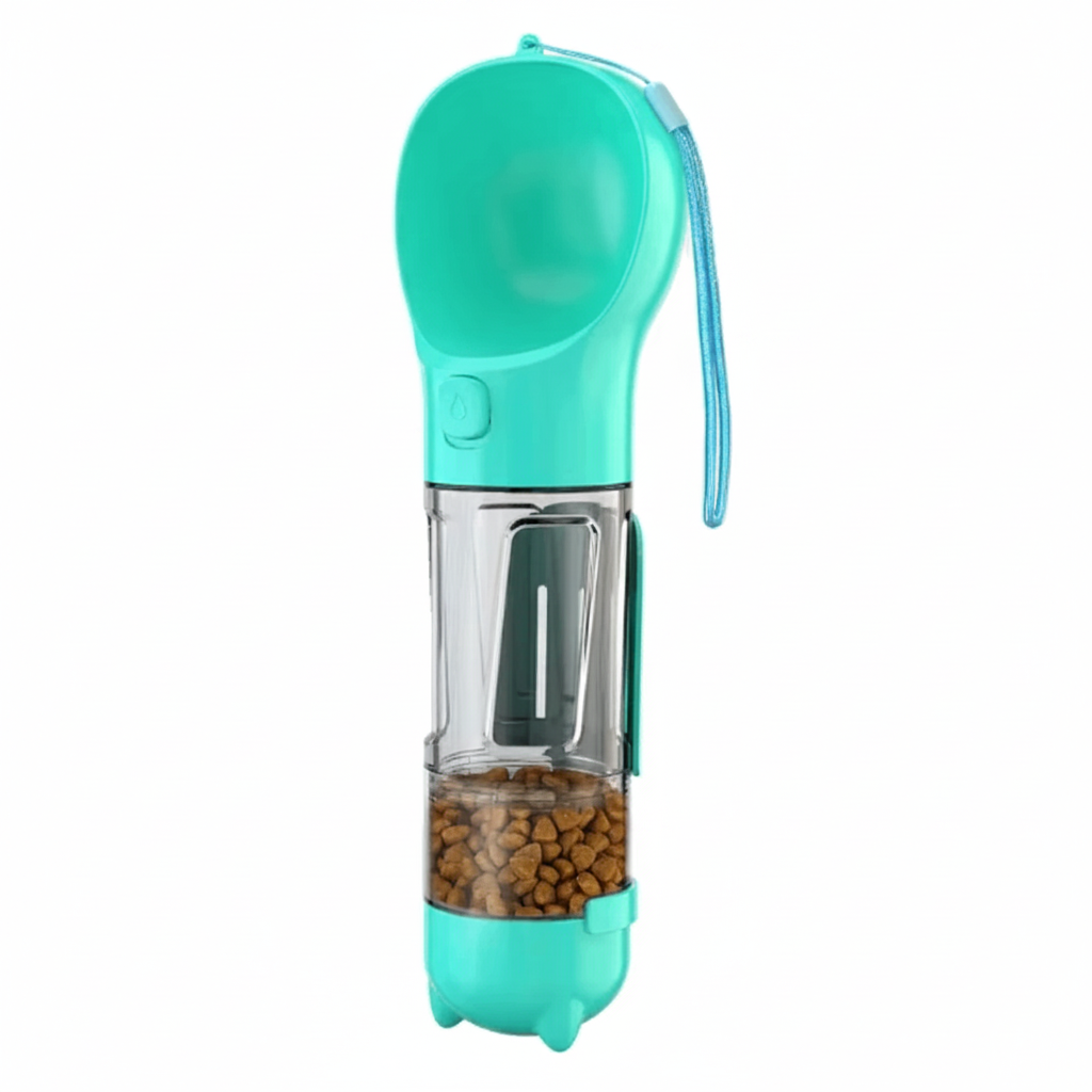 Botella de Agua Portátil 3 en 1 para Perros y Dispensador de Comida
